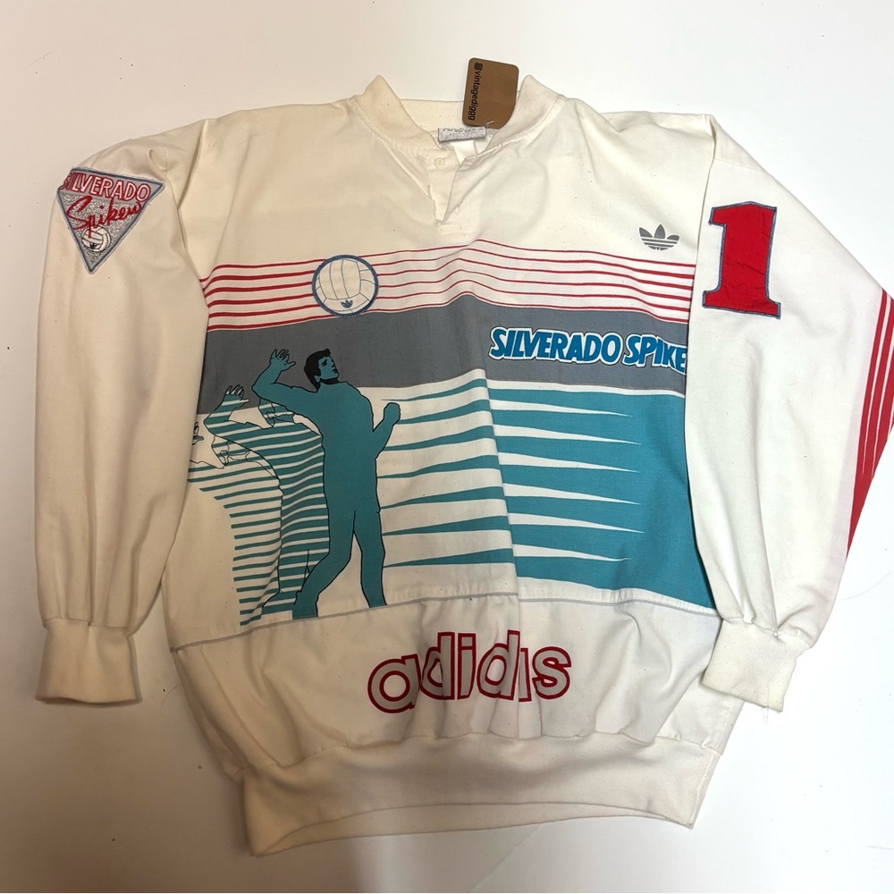 Adidas Silverado Spike Graphic Sweatshirt - Red, Blue, White